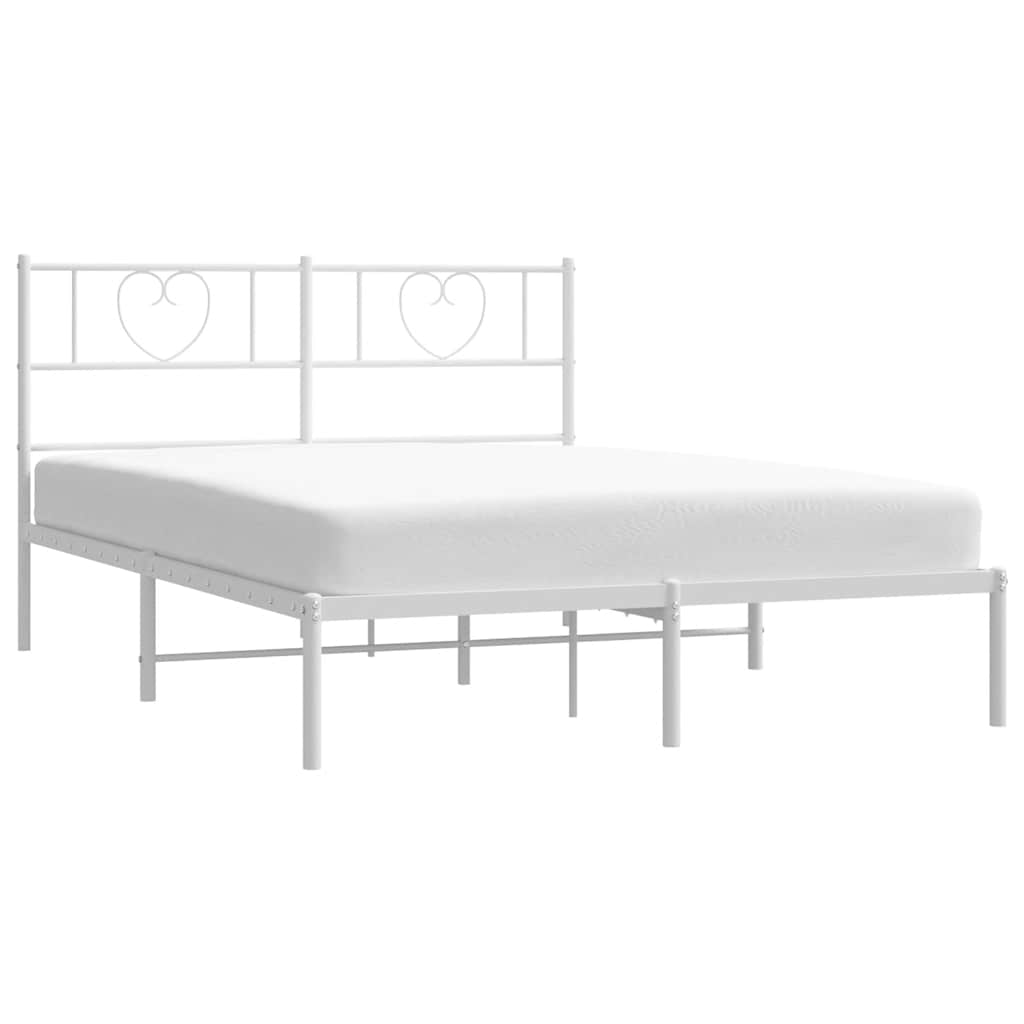 Bettgestell mit Kopfteil Metall Schwarz 100x190 cm