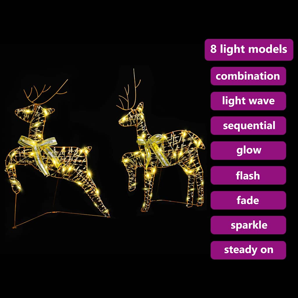 LED Rentiere 4 pcs Gold Stoff