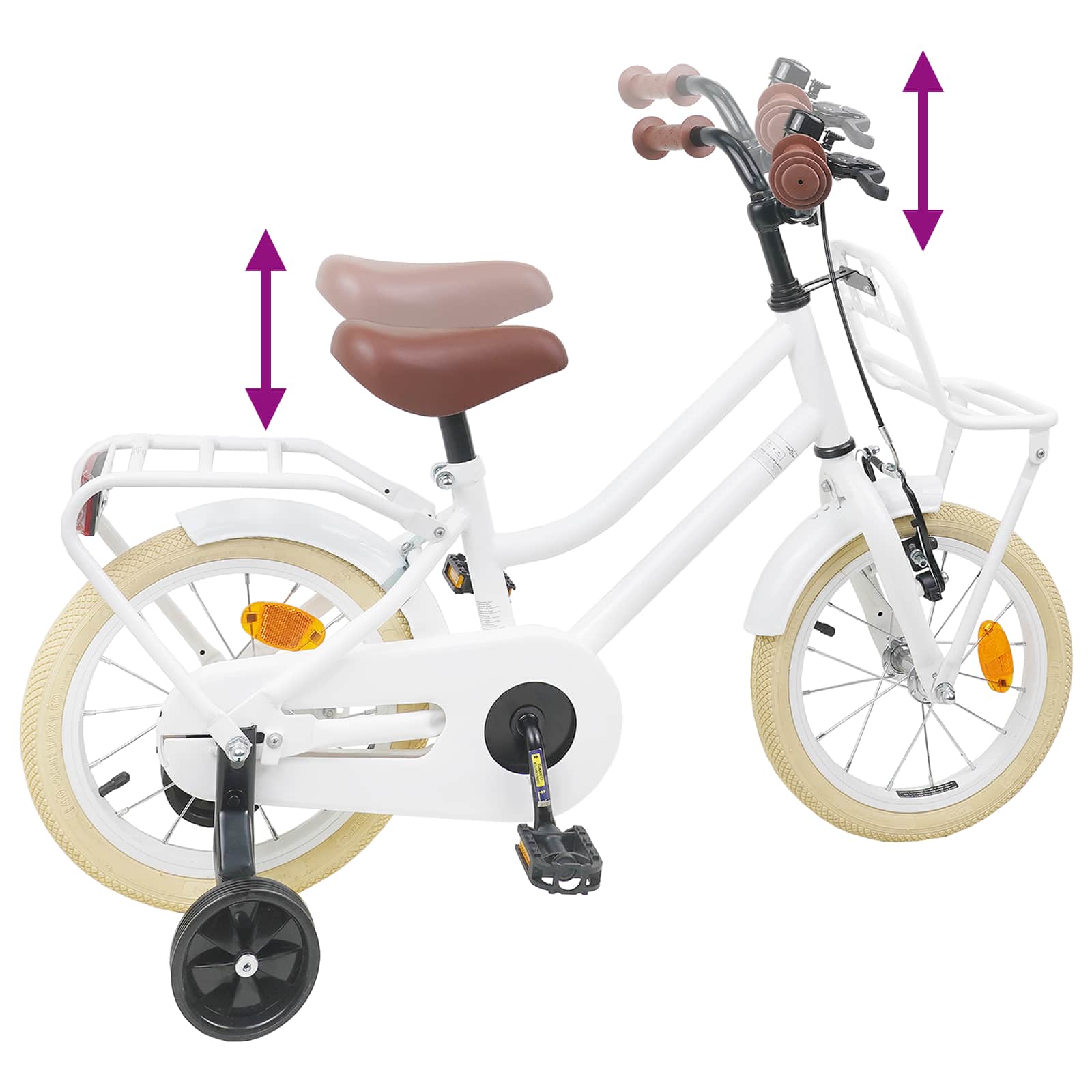 Kinderfahrrad 12 Zoll für 2-4 Jahre alt Hellrosa