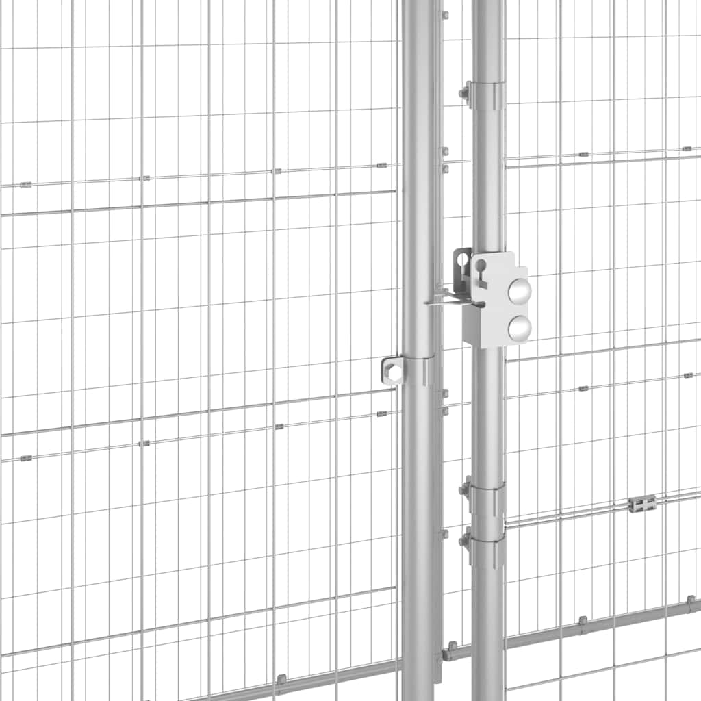 Outdoor-Hundezwinger mit Überdachung Stahl 7,26 m²