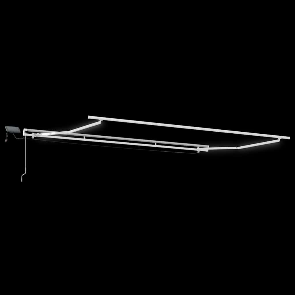 Markise Manuell Einziehbar mit LED 300x250 cm Blau und Weiß