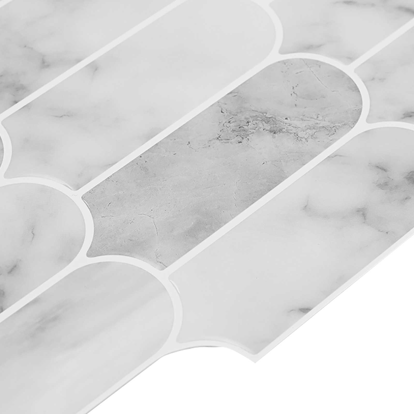 Federfliese 10 pcs Grau Marmor 30 x 30 cm Polyurethan und PET