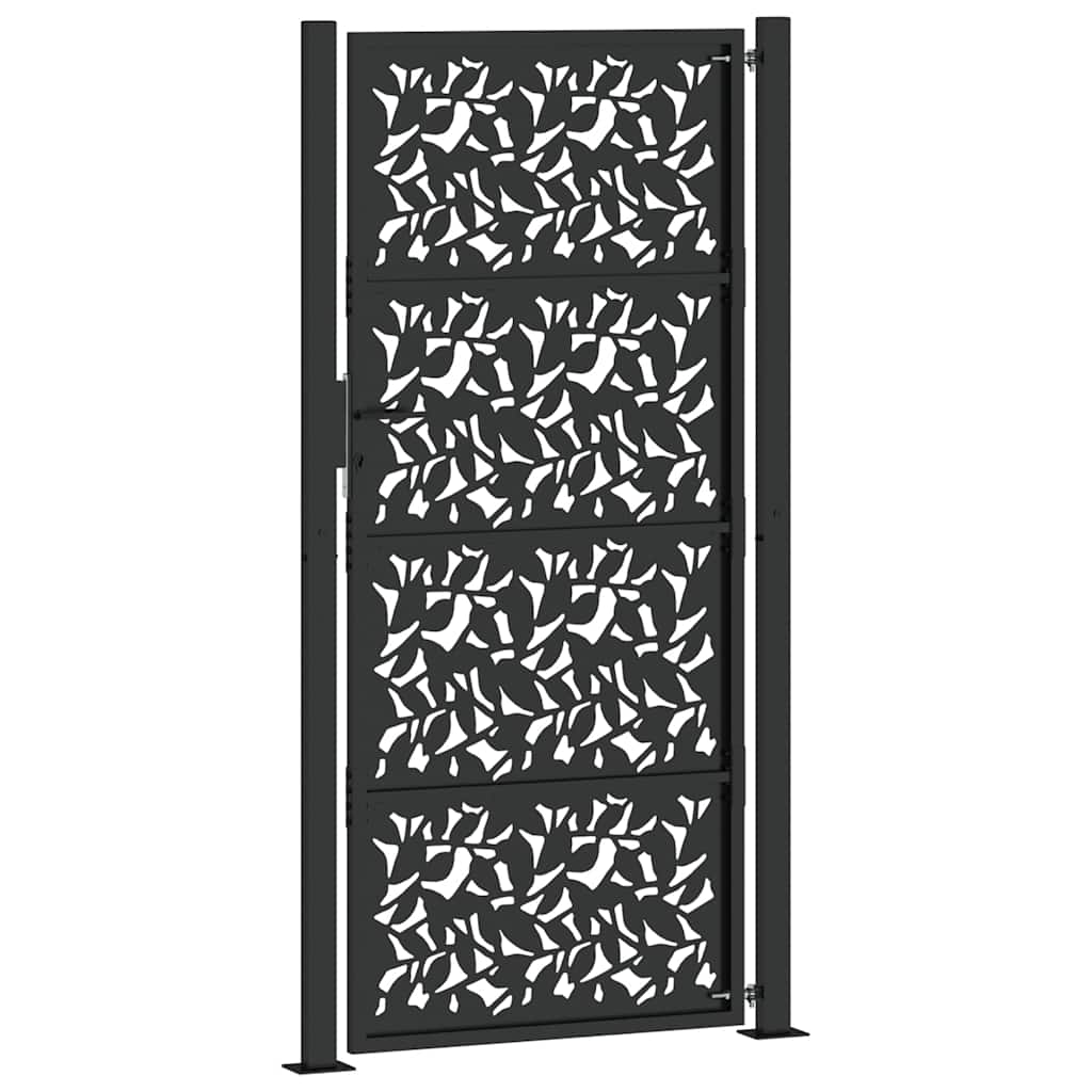 Gartentor Schwarz 100x100 cm Stahl Lichtdesign
