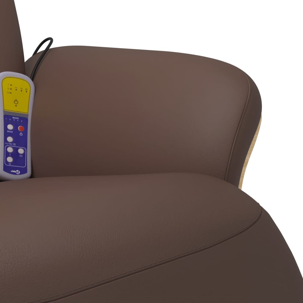 Massagesessel mit Fußteil Creme Kunstleder