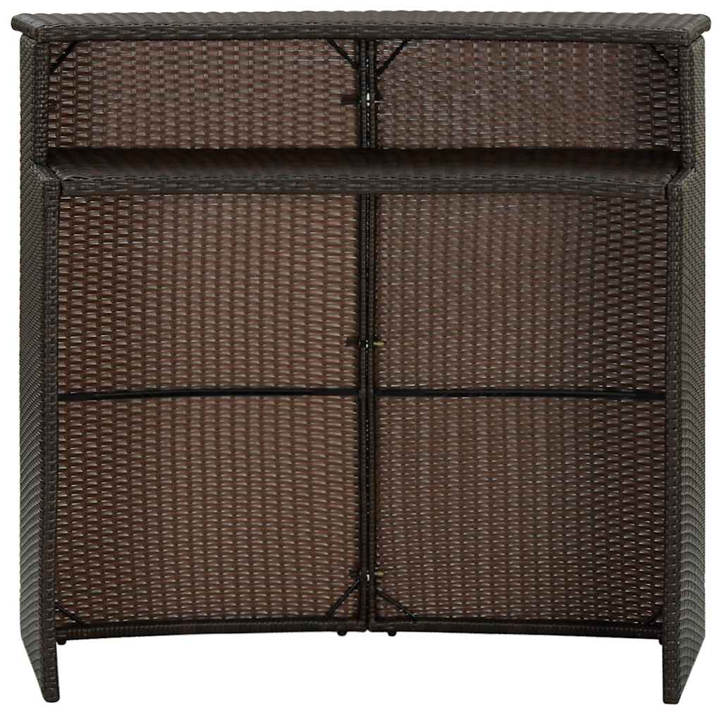 Garten-Bartisch Grau 120x55x110 cm Poly Rattan