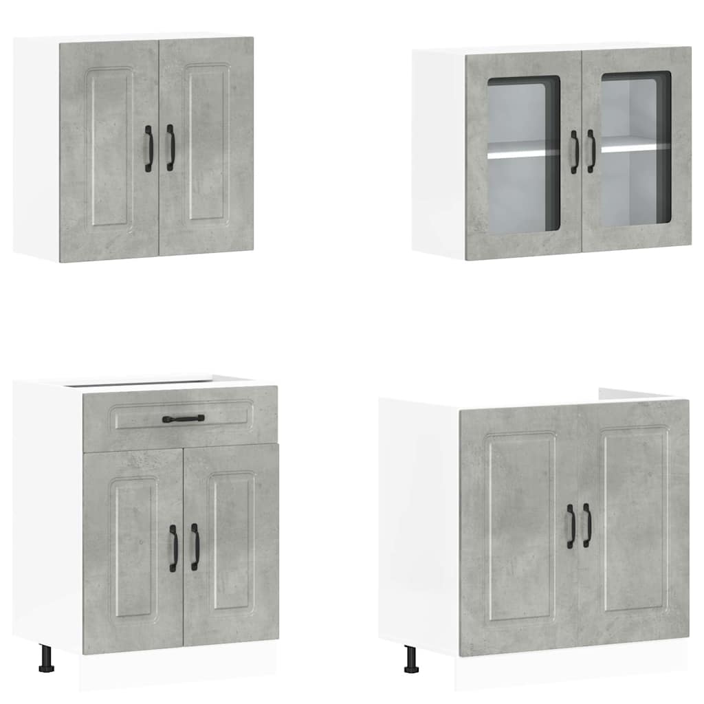 4-tlg. Küchenschrank-Set Kalmar Weiß Holzwerkstoff