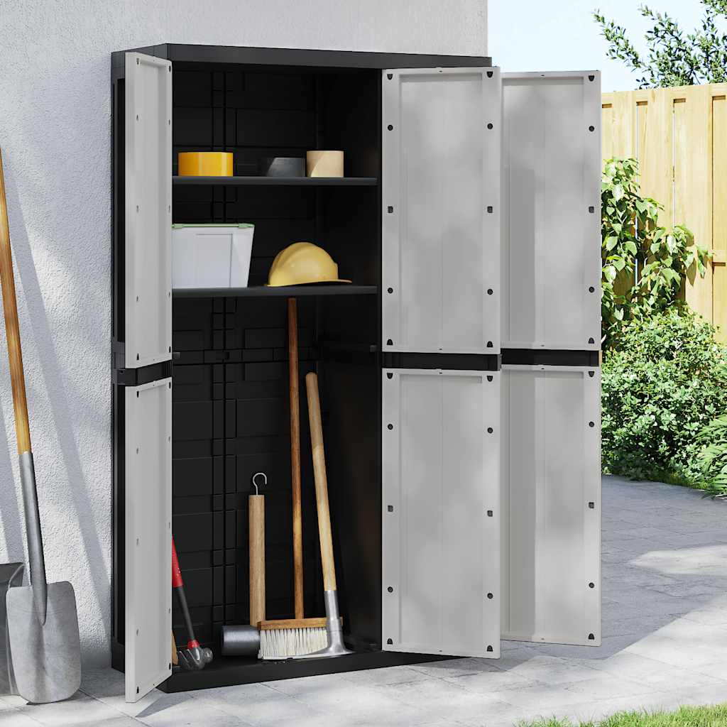 Gartenschrank Grau und Schwarz 65x37x85 cm PP
