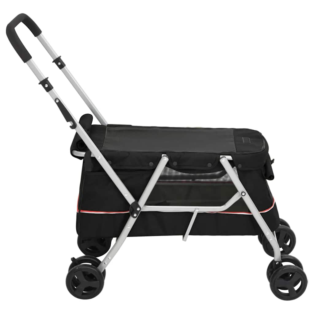 Hundewagen Faltbar Grau 100x49x96 cm Leinenstoff