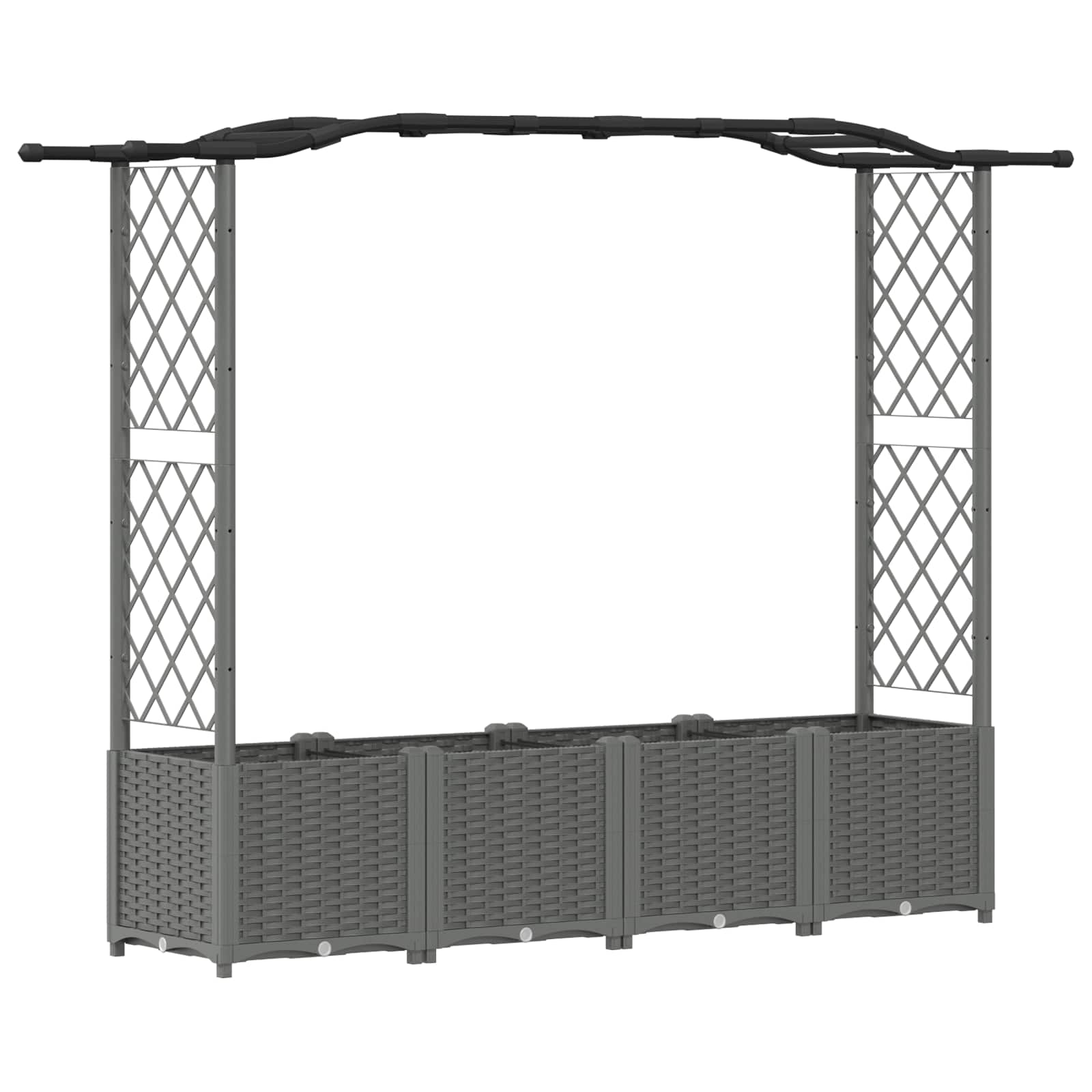 Hochbeet mit Rankgitter und Dach Braun 124 x 40 x 123 cm PP