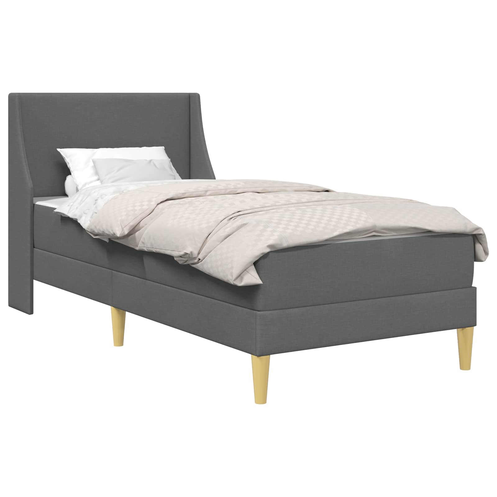 Bettgestell mit Matratze Hellgrau 80x 200 cm Polyester