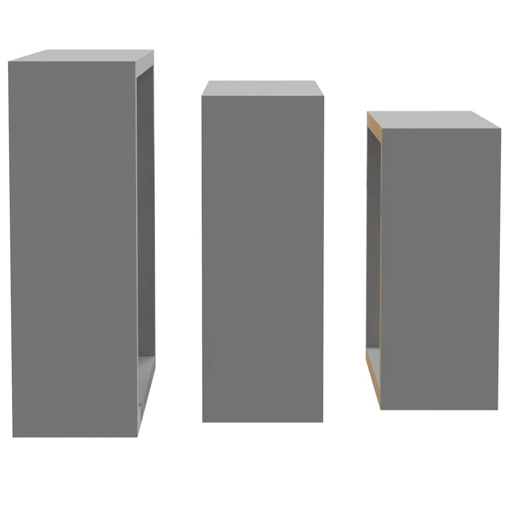 Würfelregale 3 Stk. Schwarz MDF