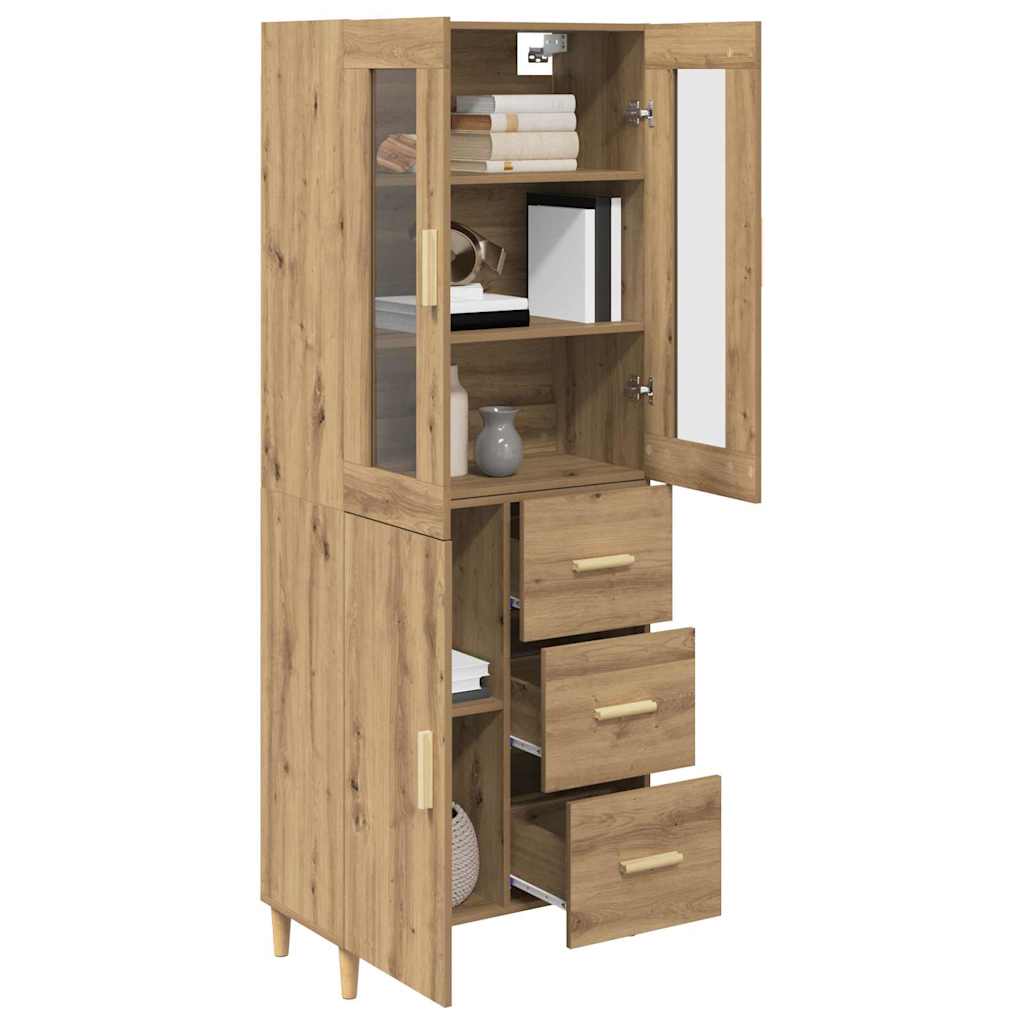 Highboard Altholz 69,5 x 34 x 180 cm Holzwerkstoff