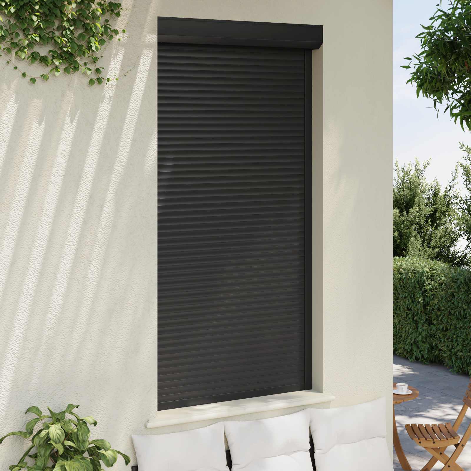 Rollladen Weiß 70 x 100 cm Aluminium und Polyurethan
