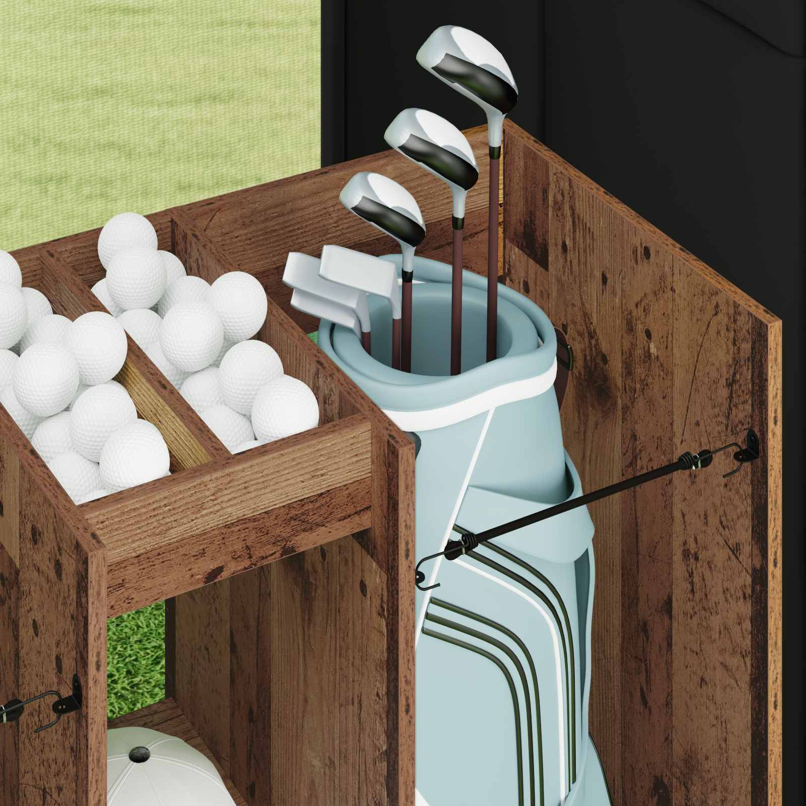 Golf Schrank Mit Rad Uni Weiß 65 x 45 x 98 cm
