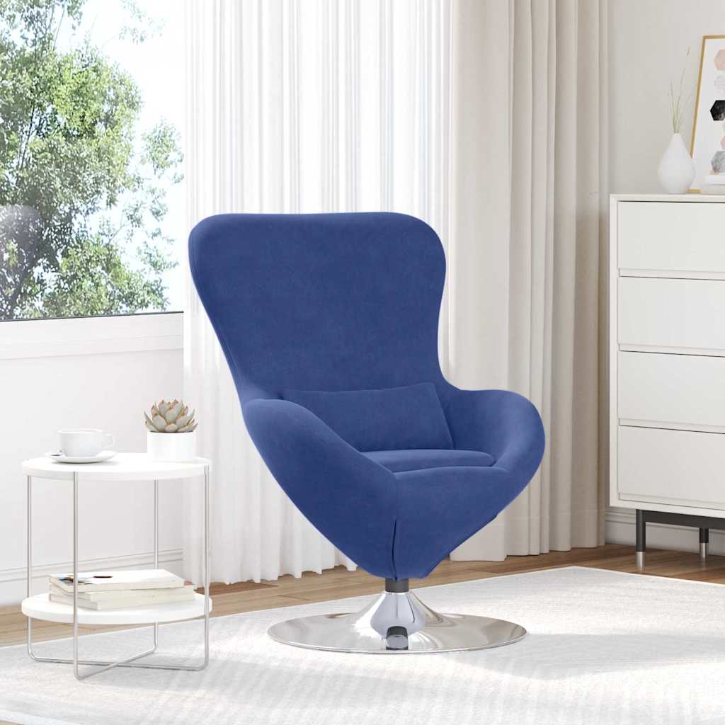 Eiersessel Blau Samt