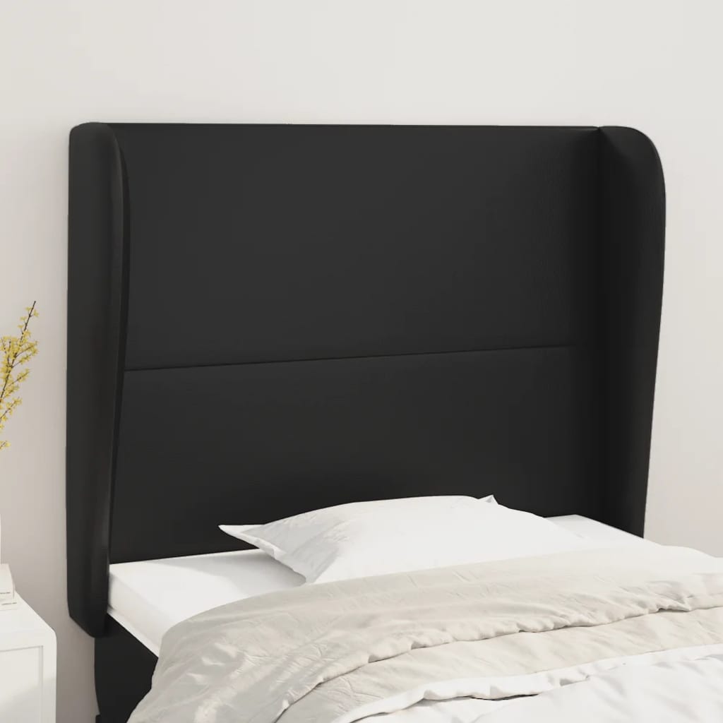 Kopfteil mit Ohren Creme 83x23x78/88 cm Kunstleder