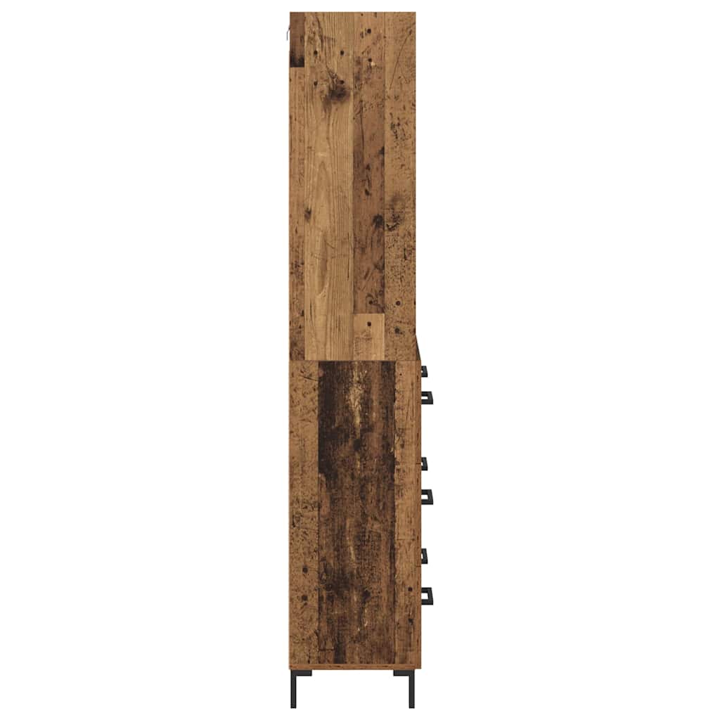 Highboard Hochglanz-Weiß 69,5x34x180 cm Holzwerkstoff