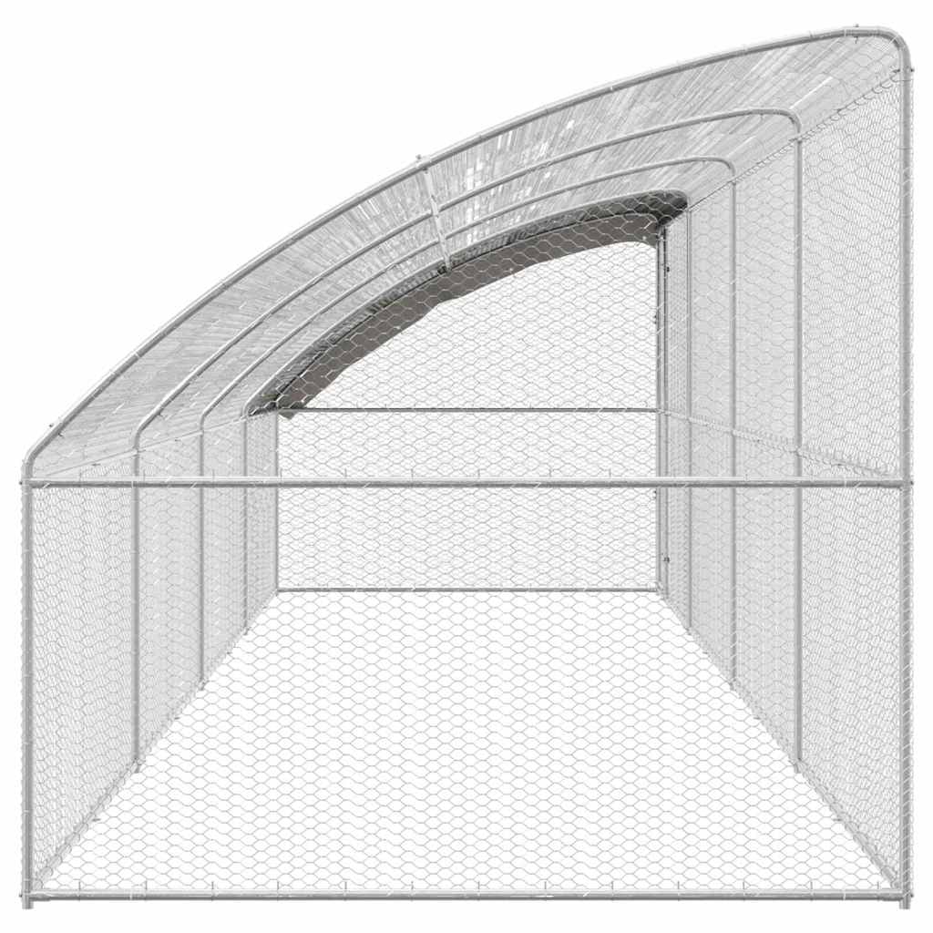 Hühnerkäfig 2 pcs Silber 400 x 200 x 200 cm Stahl und PE