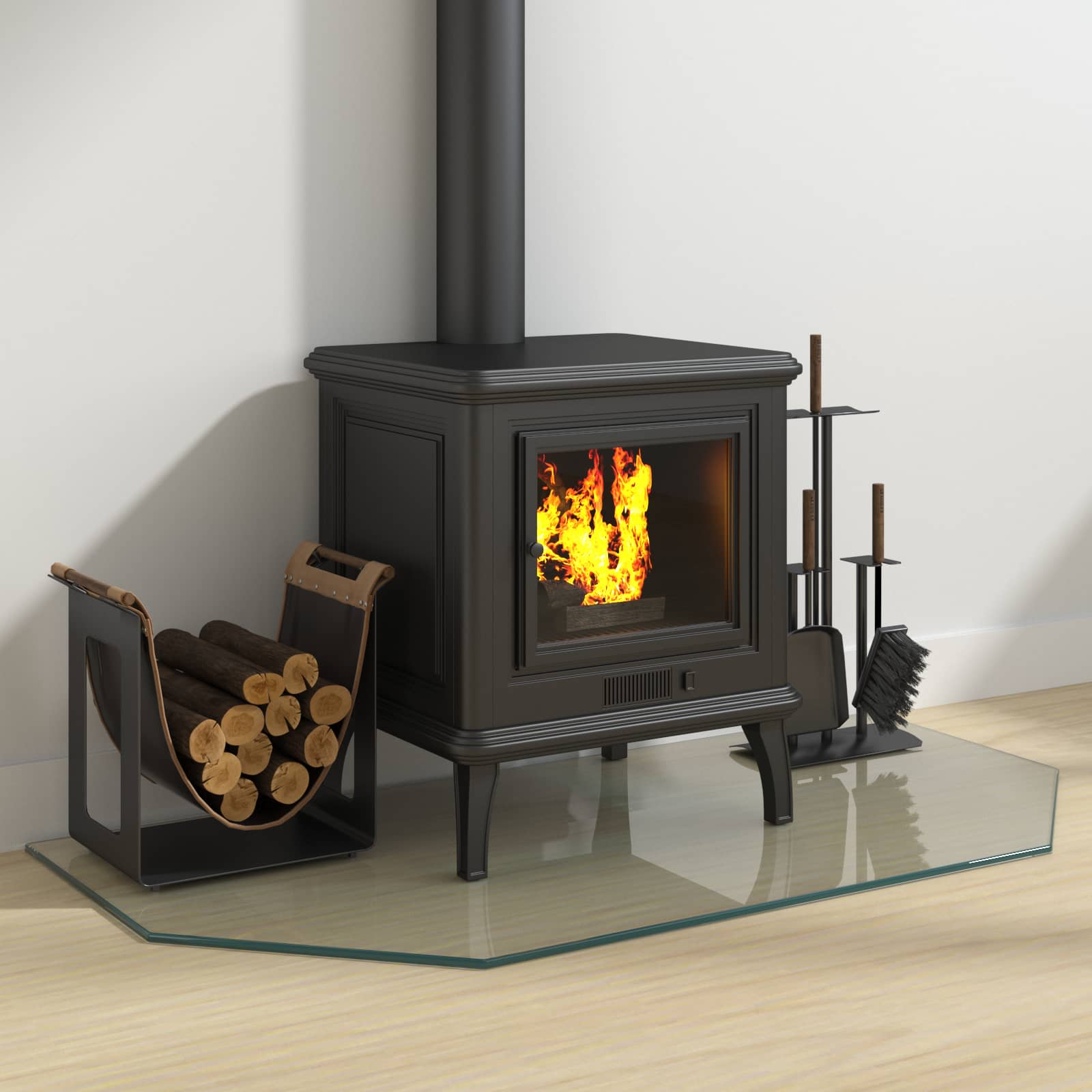 Feuerstelle Glasplatte Transparent 80 x 50 cm Glas