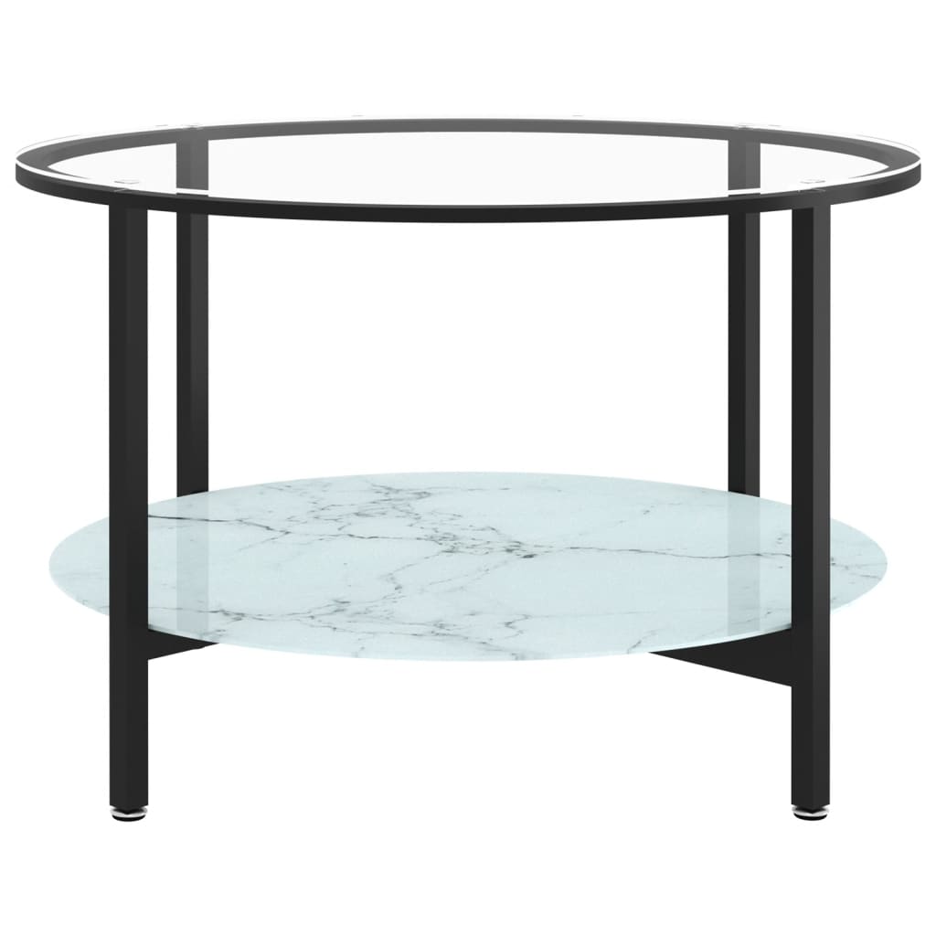 Beistelltisch Schwarz und Transparent 70 cm Hartglas