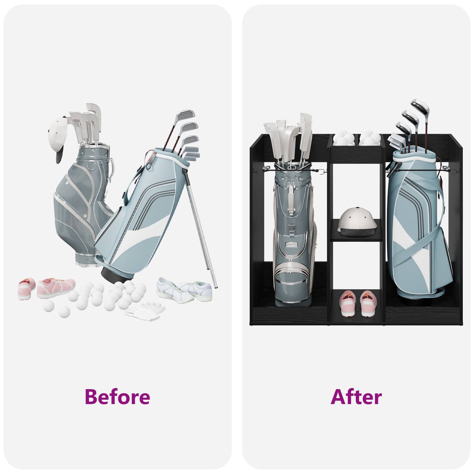 Golf Schrank Mit Rad Uni Weiß 65 x 45 x 98 cm