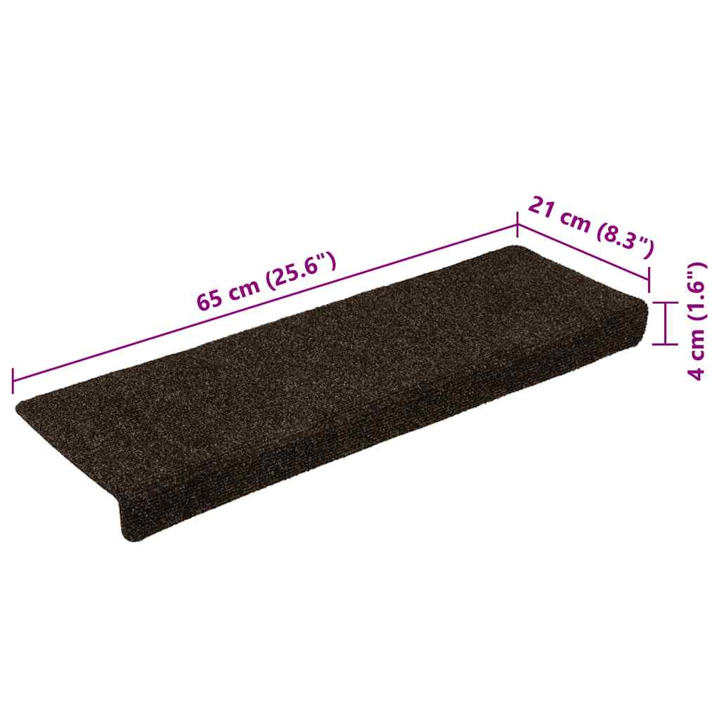 Stufenmatten Selbstklebend 15 Stk. 65x21x4 cm Hellbraun Rechteckiger Rand