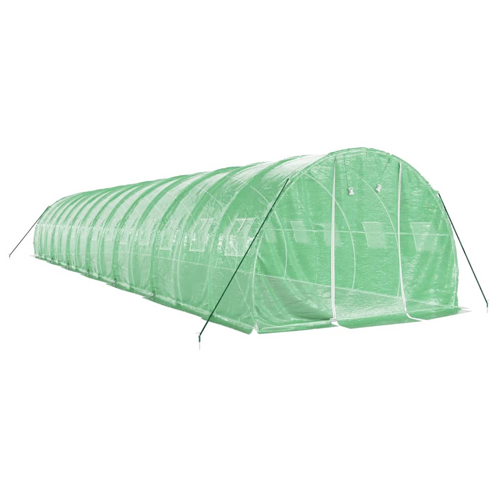 Gewächshaus mit Stahlrahmen Grün 48 m² 16x3x2 m