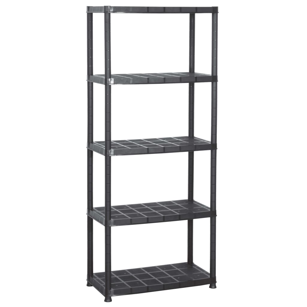 Lagerregal 4-Tier Schwarz 61x30,5x130 cm Kunststoff
