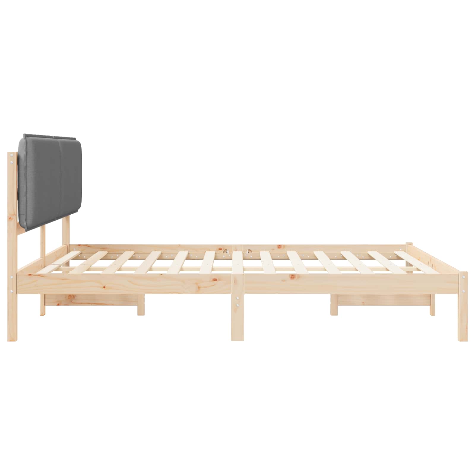 Bettgestell mit gepolstertem Kopfteil Hellgrau 200 x 200 cm