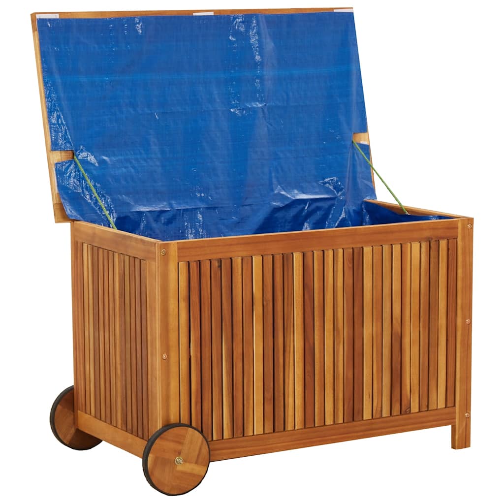 Gartentruhe mit Rollen 60x50x58 cm Massivholz Akazie