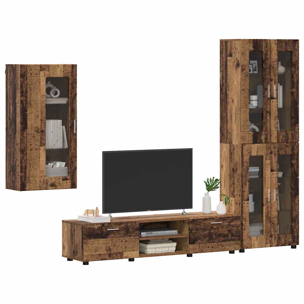 Highboard mit Regal FLORIN Weiß 60 x 35 x 182 cm Holzwerkstoff