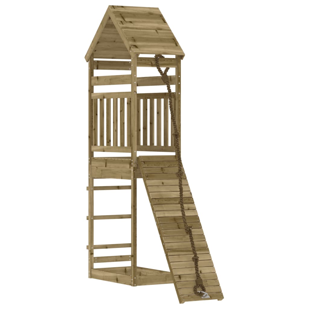 Spielturm mit Kletterwand Massivholz Kiefer