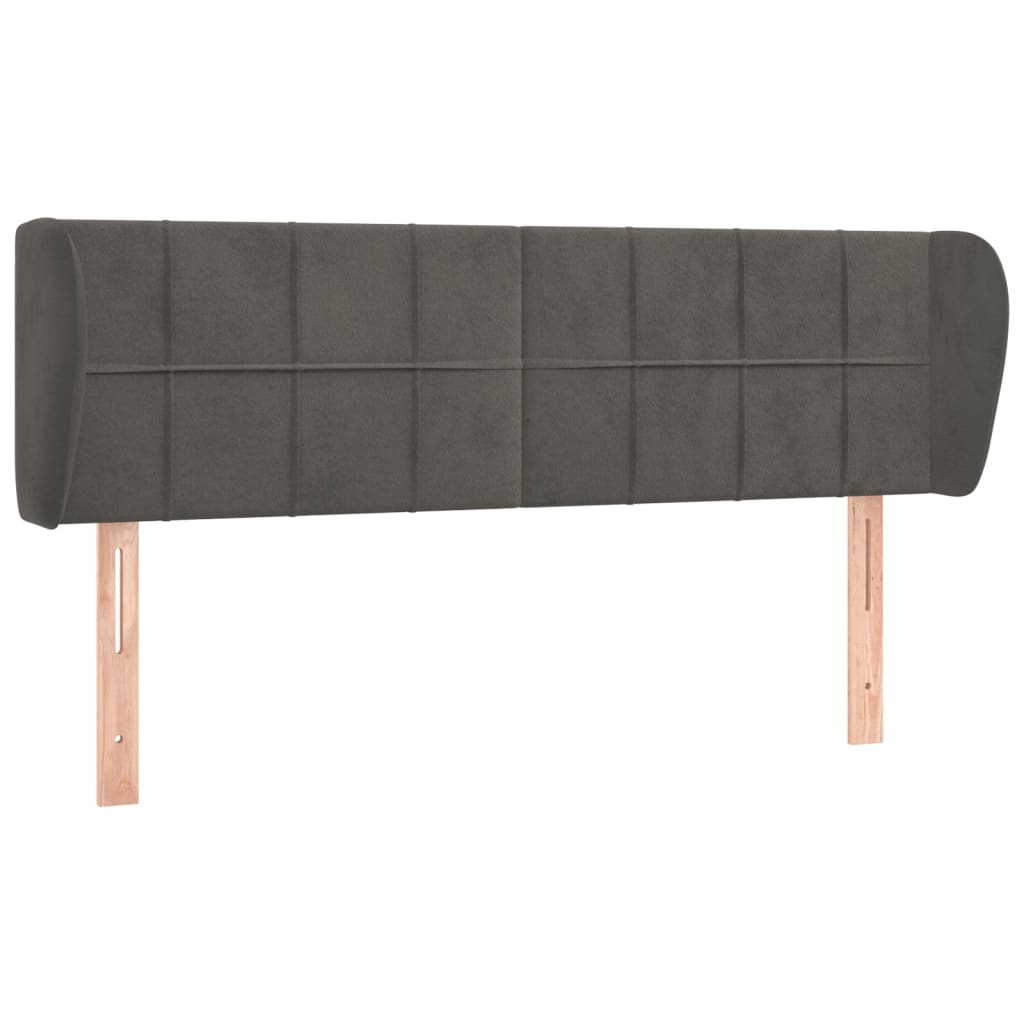 Kopfteil mit Ohren Dunkelblau 93x23x78/88 cm Samt