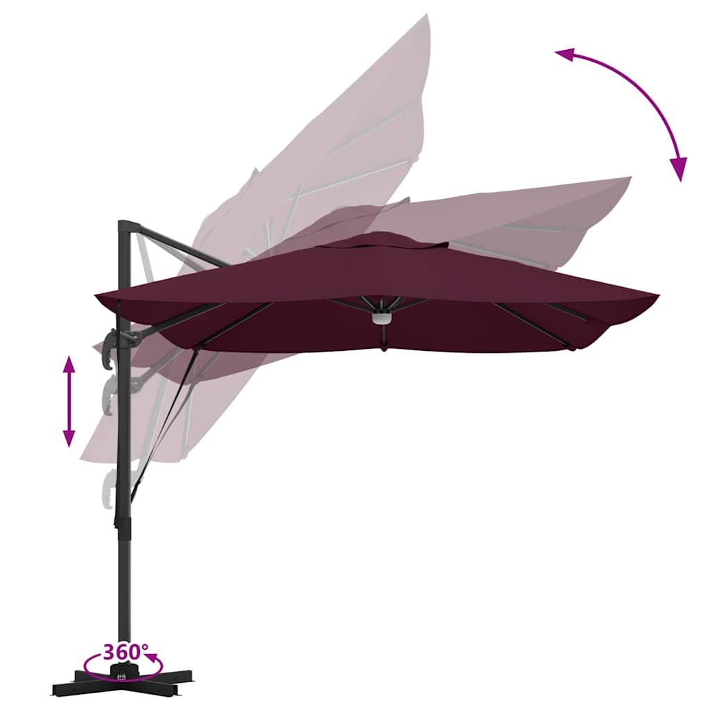 Sonnenschirm Sand 351 x 250 x 253 cm Polyester und Aluminium