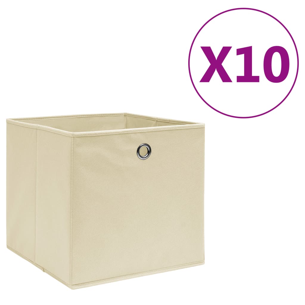 Aufbewahrungsboxen mit Deckeln 10 Stk. 28x28x28 cm Schwarz