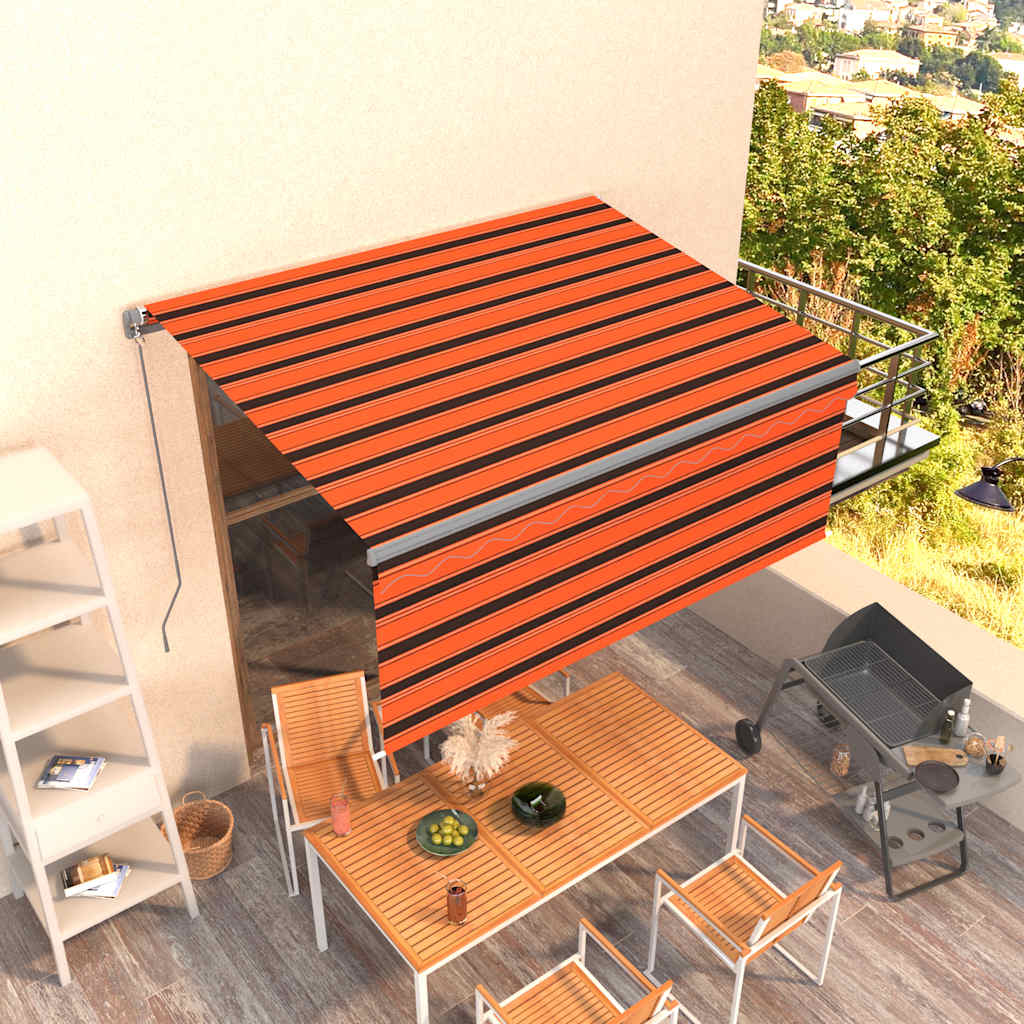 Markise Manuell Einziehbar mit Rollo 3x2,5 m Creme