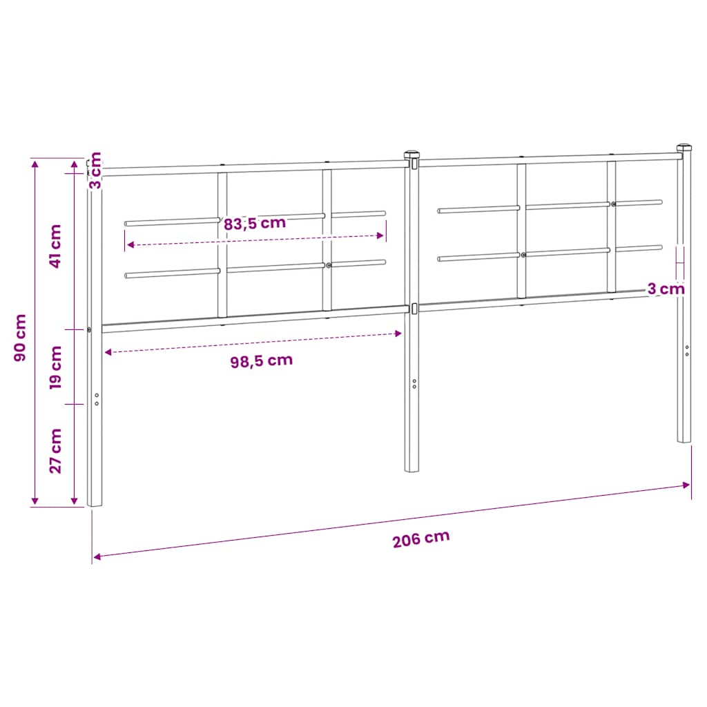Ersatz-Kopfteil Metall Weiß 100 cm