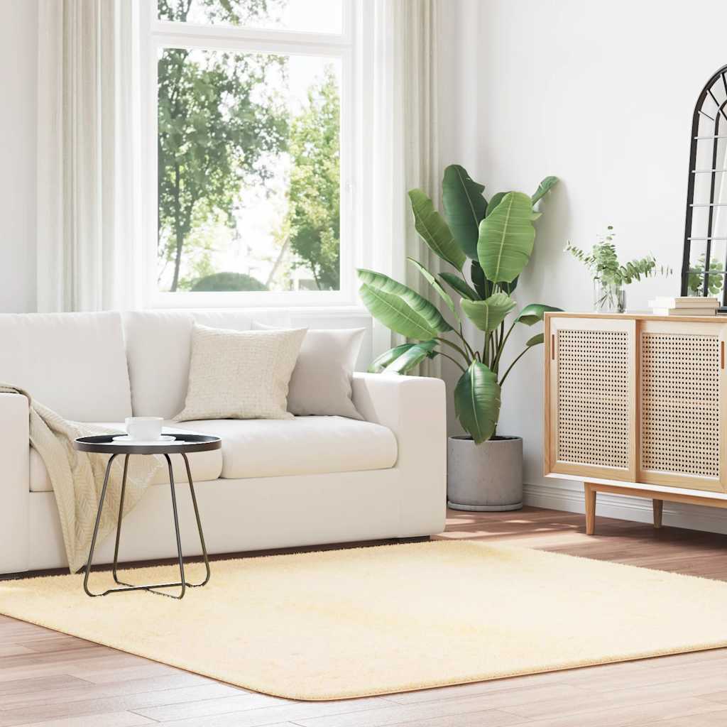 Teppich Shaggy Hochflor NAVARRA Beige 60x100 cm Polyester