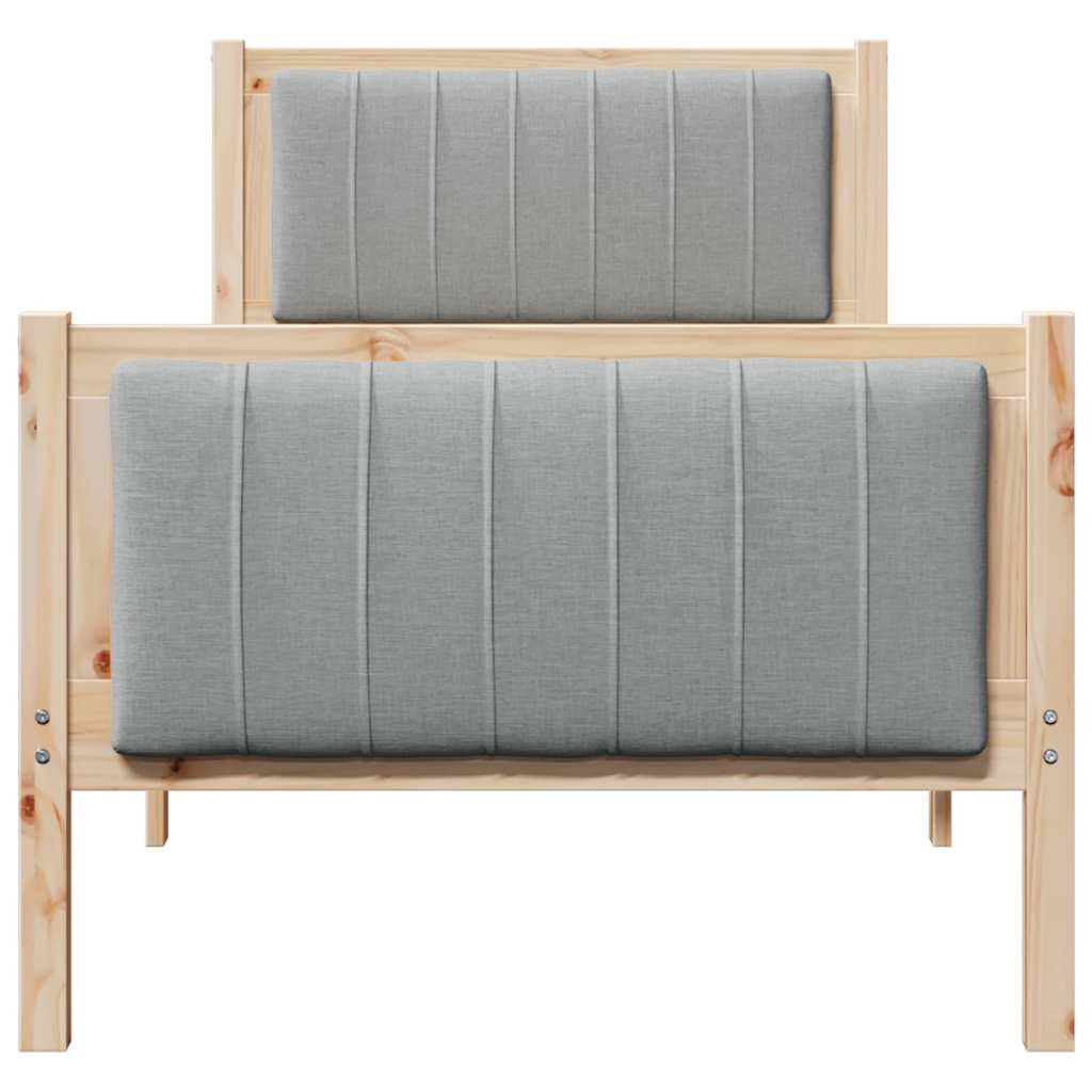 Bettgestell Braun und hellgrau 200 x 200 cm Massivholz Kiefer