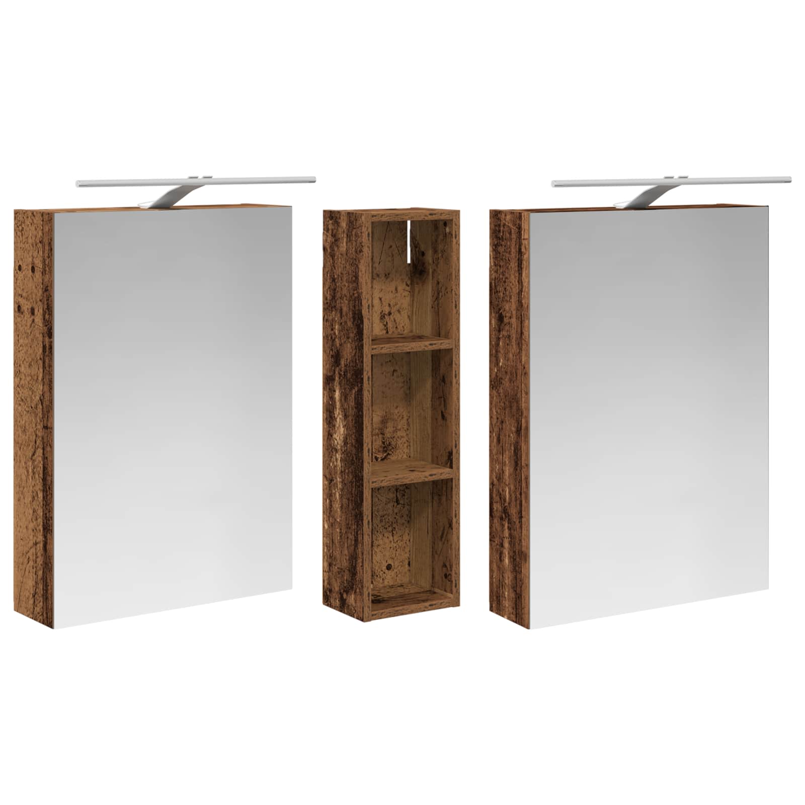 Badezimmerschrank-Set 3 pcs 80 x 10,5 x 50 cm Holzwerkstoff