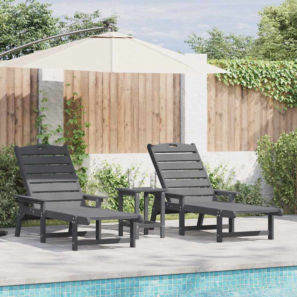 Sonnenliege 2 pcs Weiß 195,5 x 53 x 98,5 cm Polyethylen