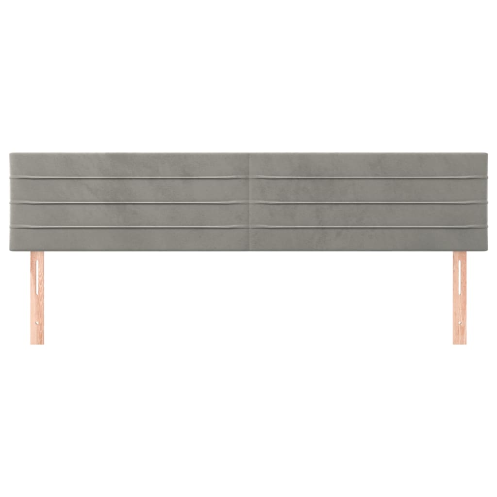 Kopfteil Hellgrau 80x5x118/128 cm Samt