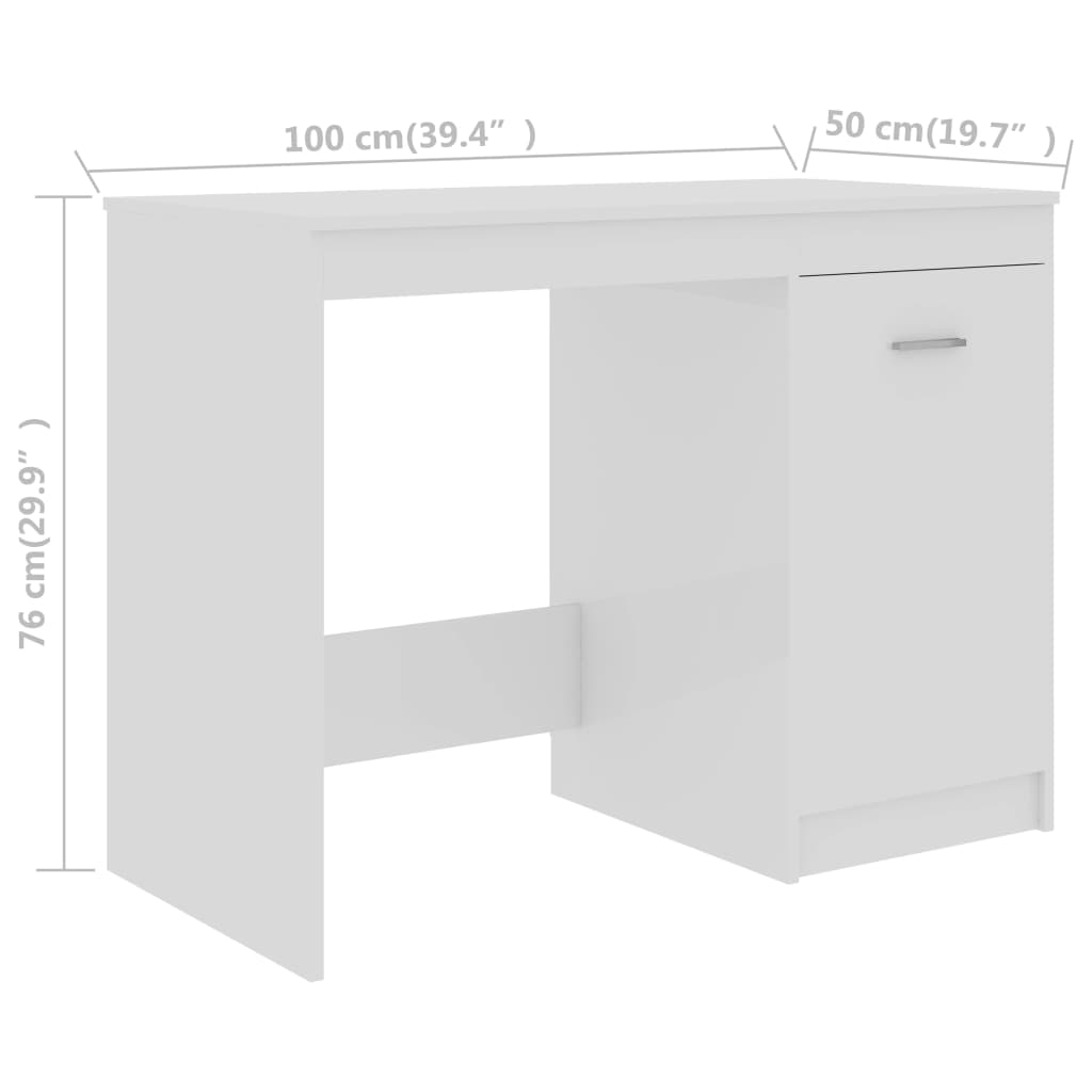 Schreibtisch Weiß 100×50×76 cm Holzwerkstoff