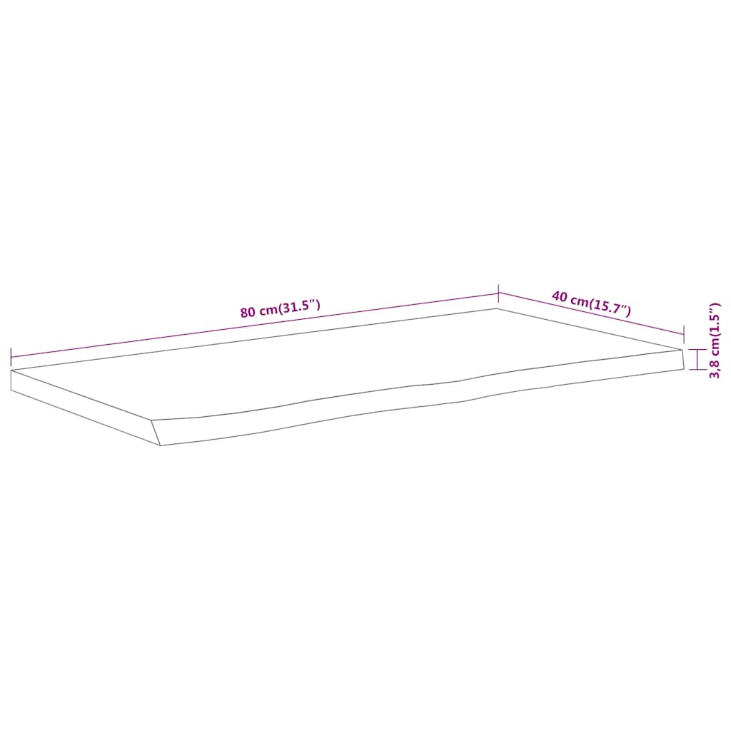 Wandregal 40x20x2,5 cm Rechteckig Massivholz Akazie Baumkante