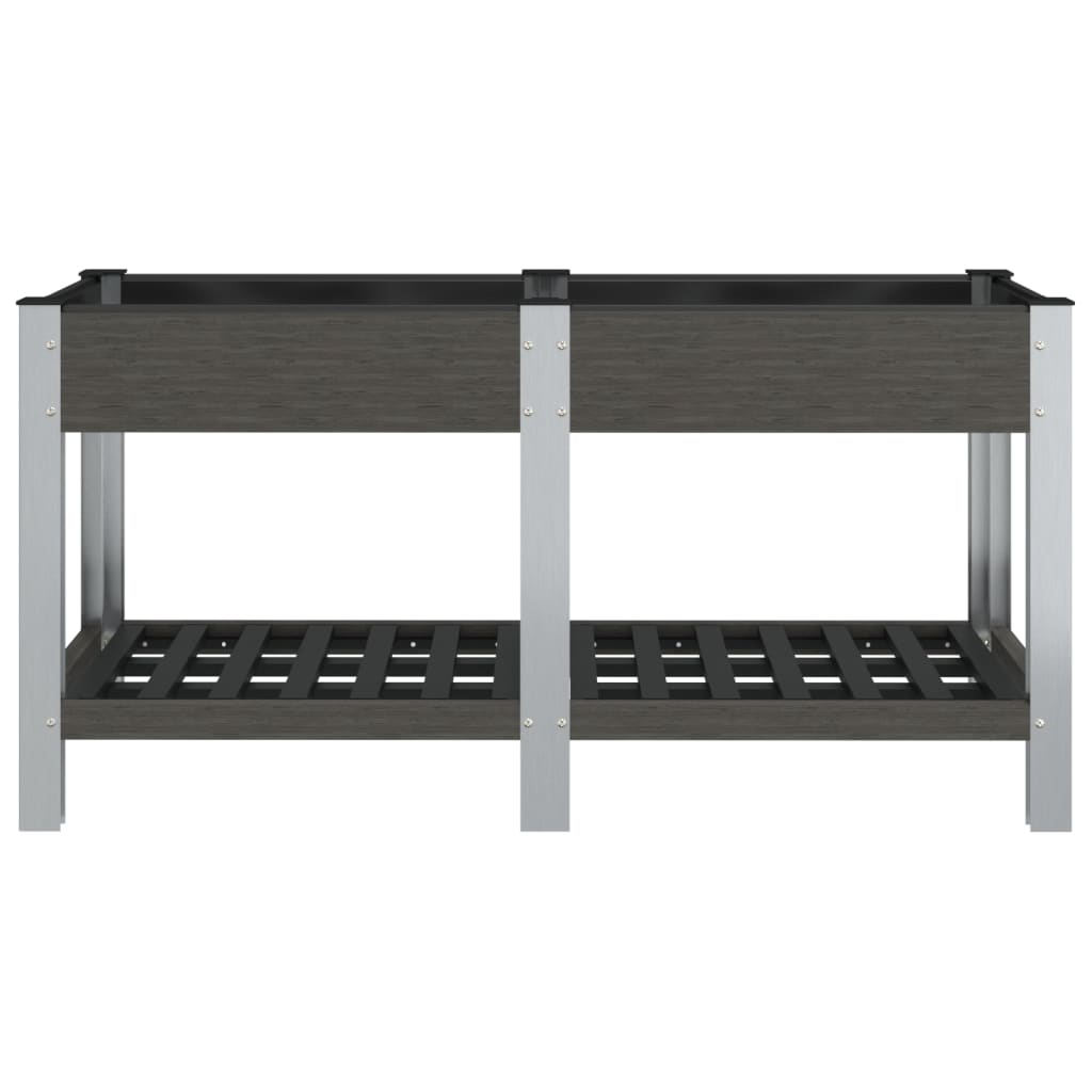 Garten-Hochbeet mit Ablage 50x50x90 cm WPC Grau