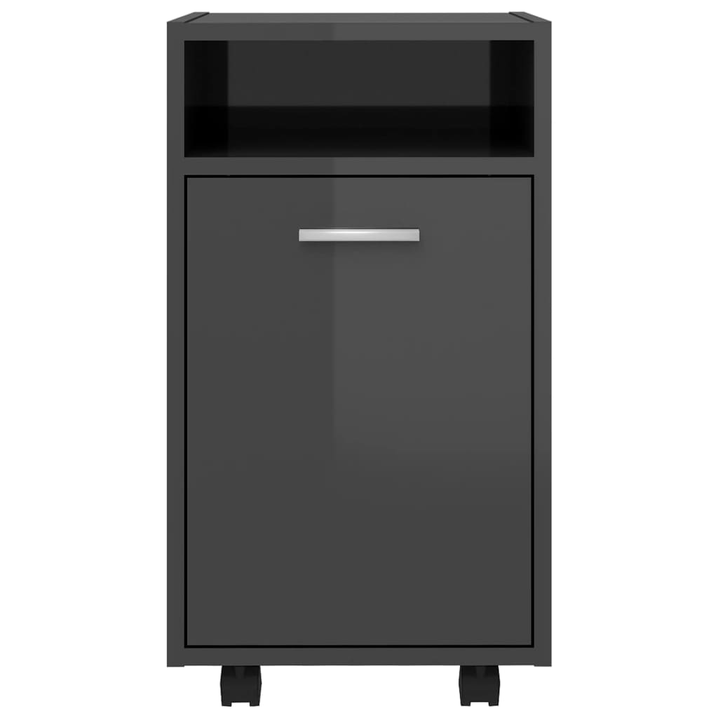 Beistellschrank mit Rollen Weiß 33x38x60 cm Holzwerkstoff