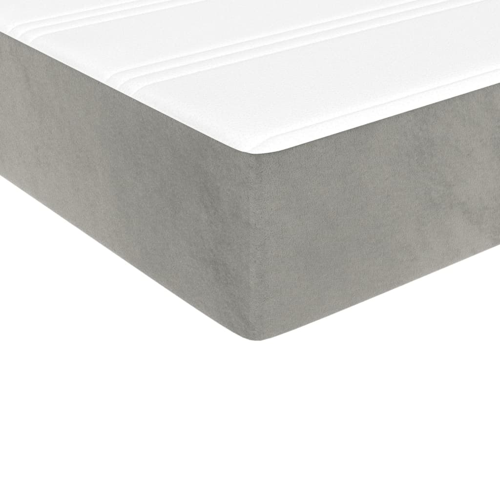 Taschenfederkernmatratze Mittel Hellgrau 100x203x20 cm Samt