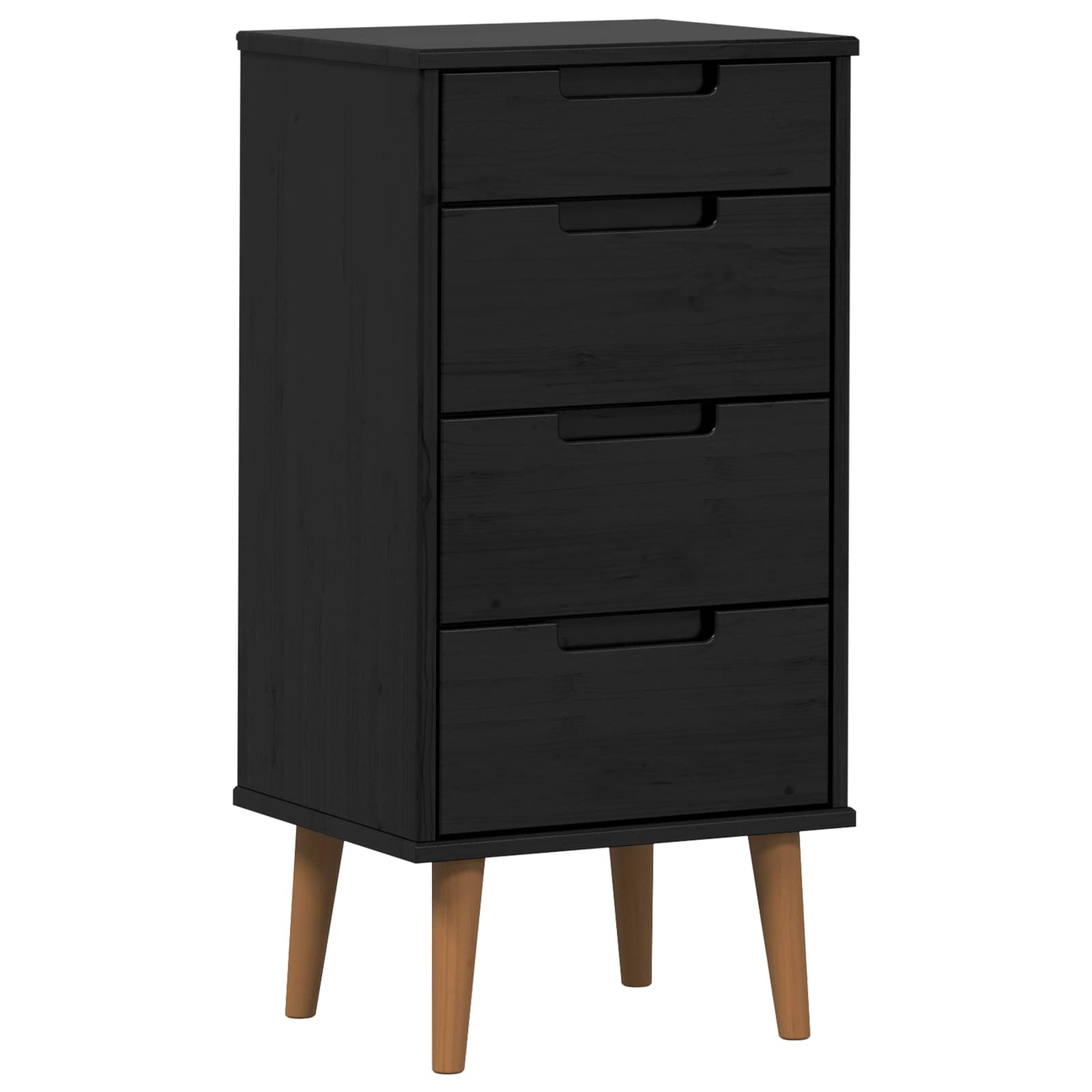 Schubladenschrank MOLDE Weiß 40x35x82 cm Massivholz Kiefer