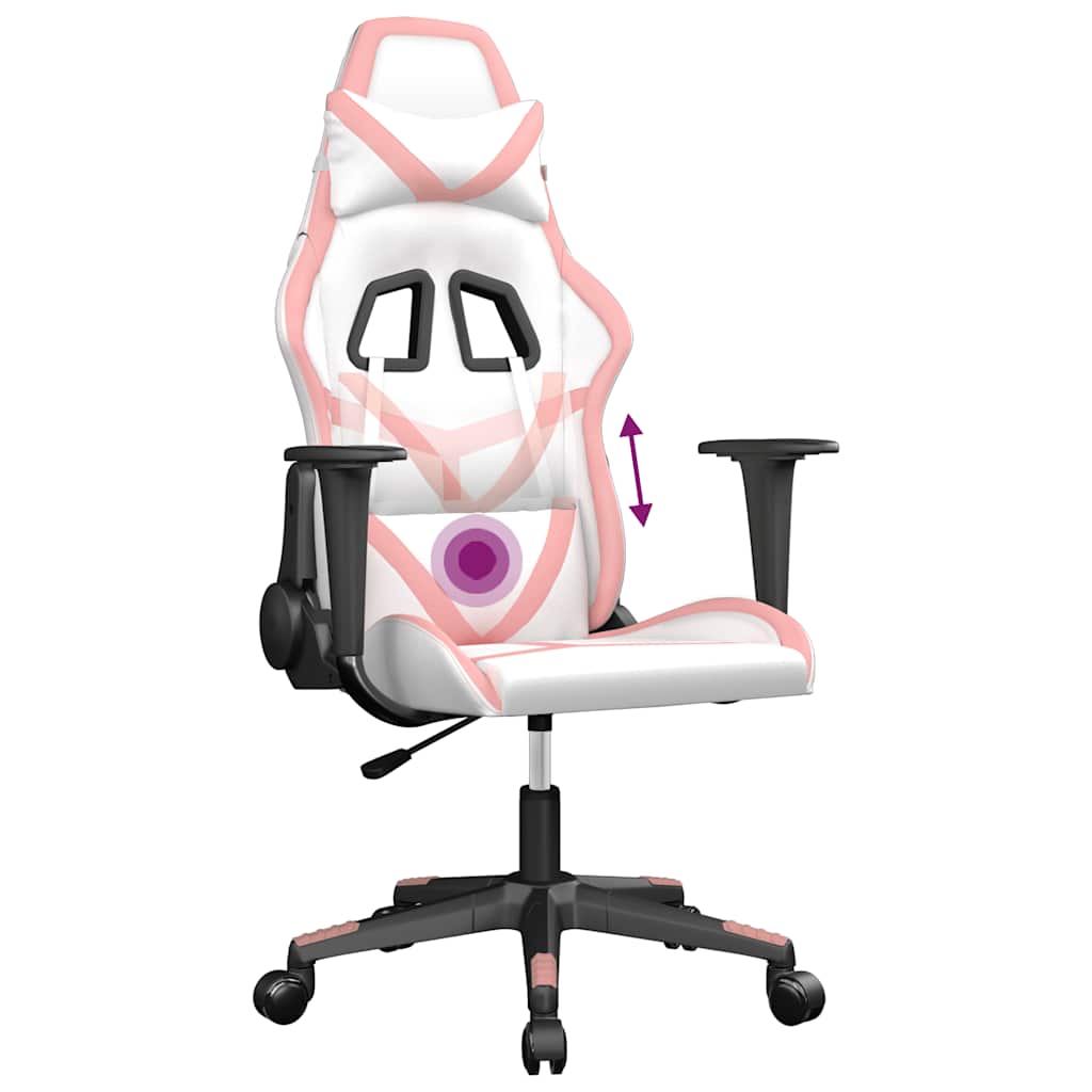 Gaming-Stuhl mit Massagefunktion Schwarz und Grün Kunstleder