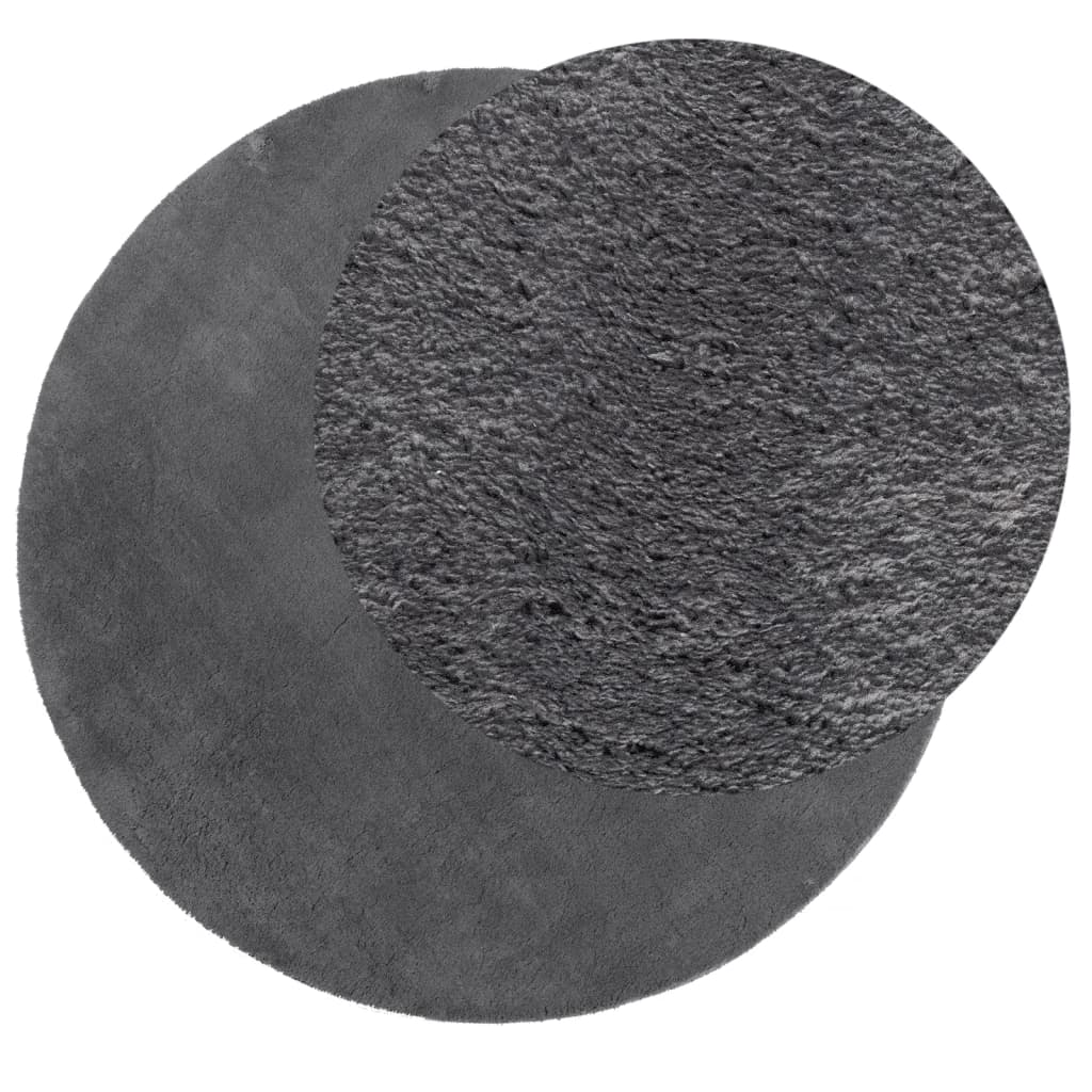 Teppich HUARTE Kurzflor Weich und Waschbar Anthrazit 60x110 cm